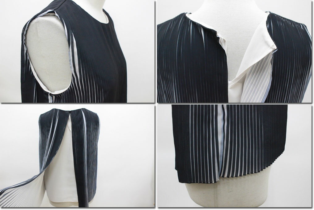 ●TOMORROWLAND【トゥモローランド】バイカラープリーツブラウス　TOMORROWLAND　EST　11-01-71-01034-HN