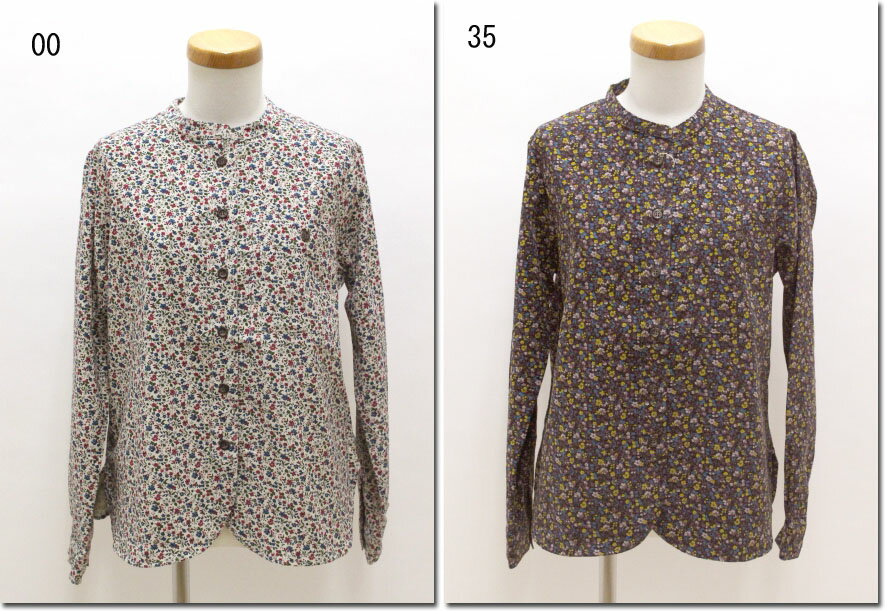 Rakuten - ●Leshyforest【レーシーフォレスト】　花柄　マオカラーブラウス　　3050-105-15