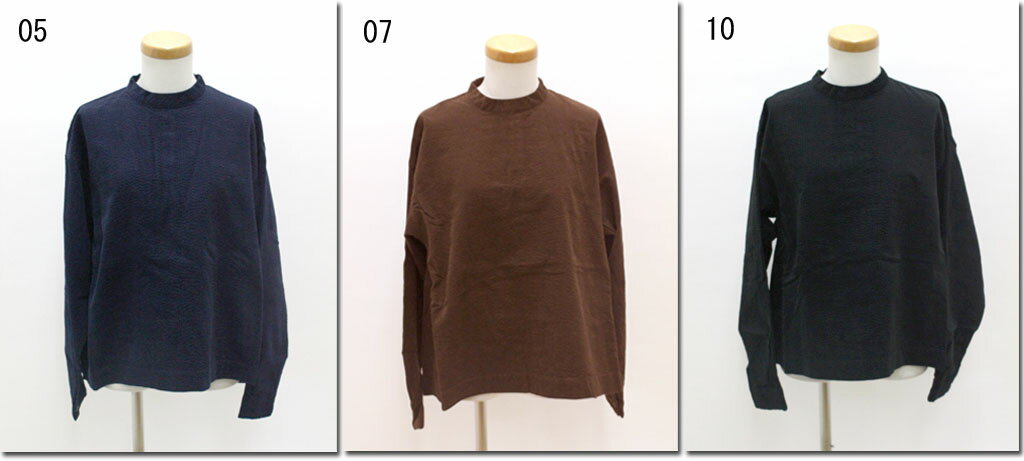 Rakuten - ●prit　【プリット】40/1シャツコールリップル加工　ハイネックフレアーブラウス　P80136