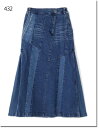 ●AVIREX【アヴィレックス】 リメイクストレッチデニム サイドフレアスカート REMAKE STERETCH DENIM SIDE FLARE SKIRT 783-3216602(4)