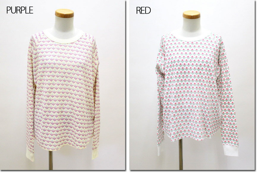 Rakuten - ●NEEDLE　WORKS　【ニードルワークス】　ワッフル小花総柄Tシャツ　長袖Tシャツ　2223114W