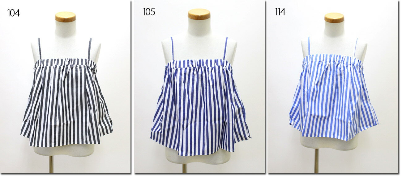 ●UNIVERSAL TISSU 【ユニヴァーサル ティシュ】 ワイドストライプ キャミソールブラウス UT242BL016