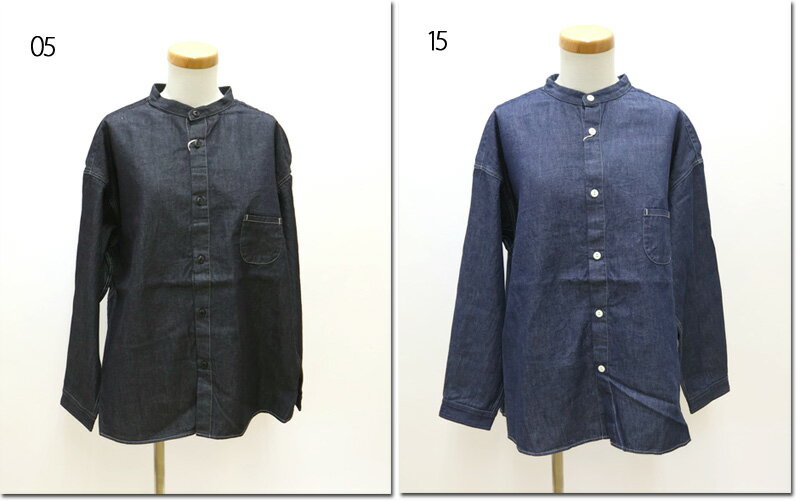 ●prit 【プリット】 60ozデニム スタンドカラーシャツ P80645