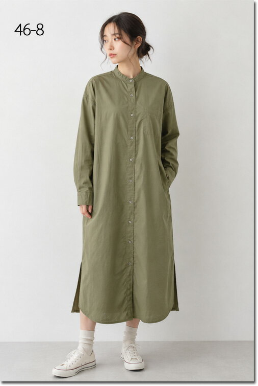Rakuten - ●（Rakupon対象外）D.M.G.　【ドミンゴ】　ノーカラーシャツワンピース　16-0556X　16-556X