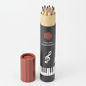 Piano line 色鉛筆12色♪お取り寄せ商品です。♪♪ 【ピアノ発表会　記念品　に最適♪】音楽雑貨 ねこ雑貨 バレエ雑貨 ♪記念品に最適 音楽会粗品