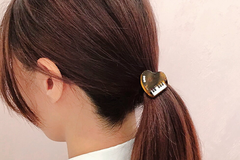 べっ甲風ヘアゴム お取り寄せ商品 引き出物 記念品 音楽雑貨 音符 ピアノモチーフ ト音記号 ピアノ雑貨..