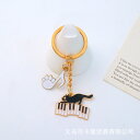 キーホルダー キャットミュージック cantabile ピアノ発表会 記念品 音楽雑貨 ねこ雑貨 バレエ雑貨 記念品に最適 音楽会粗品 ラッピングが可愛い ピア...