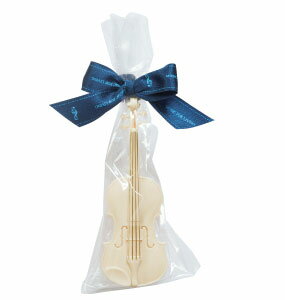 リボンバイオリンクリップ アイボリー お取り寄せ商品 ピアノ発表会 記念品 音楽雑貨 ねこ雑貨 バレエ雑貨 記念品に最適 音楽会粗品