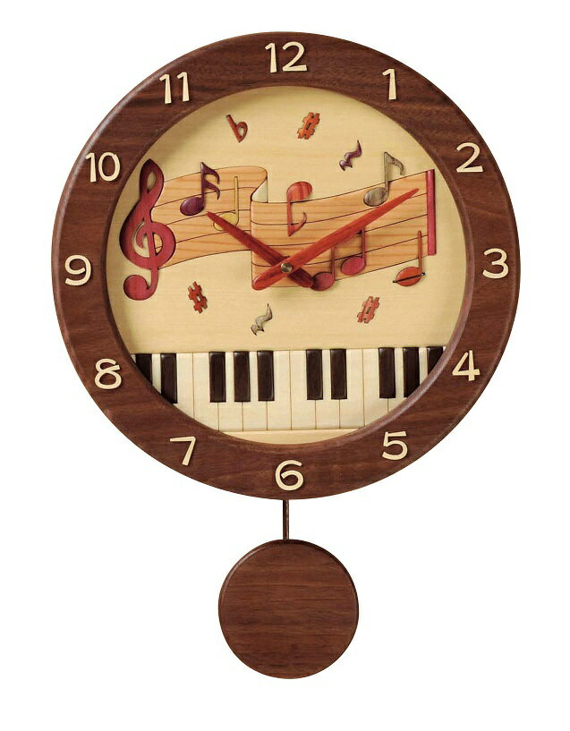 振り子掛時計 ♪お取り寄せ商品です。♪♪ 【ピアノ発表会　記念品　に最適♪】音楽雑貨 ねこ雑貨 バレエ雑貨 ♪記念品に最適 音楽会粗品
