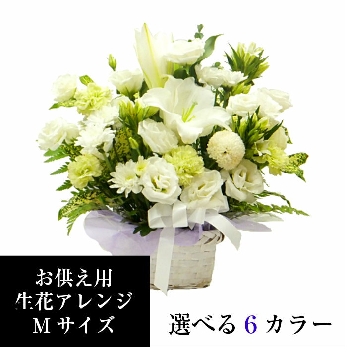 お供え 花 アレンジメント M  供花 四十九日 お悔やみの花 生花のフラワーアレンジ 法事 仏事 命日 供花 ペットのお供え