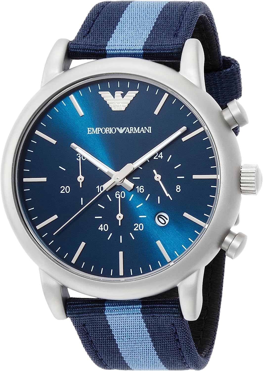 腕時計 メンズ ブルー シルバー エンポリオ アルマーニ クロノグラフ アビエーター ネイビー AR1949 EMPORIO ARMANI 時計 LUIGI
