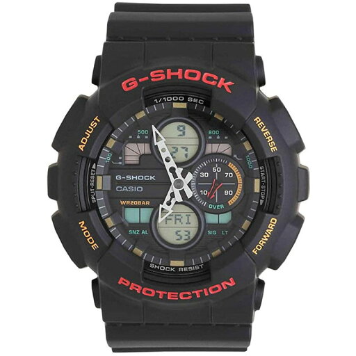 腕時計 メンズ ブラック シンプル カシオ アナデジ 20気圧防水 カレンダー ワールドタイム CASIO GA-140-1A4 腕時計 メンズ ブラック シンプル カシオ アナデジ 20気圧防水 カレンダー ワールドタイム CASIO GA-140-1A4
