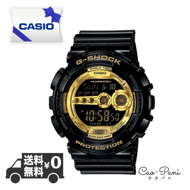 カシオ 腕時計 メンズ ブラック ゴールド CASIO G-SHOCK GD-100GB-1