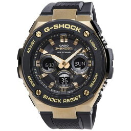 腕時計 メンズ ゴールド ブラック カシオ G-SHOCK Gショック G-STEEL アナデジ ソーラー 20気圧防水 カレンダー ワールドタイム ミドルサイズ CASIO GST-S300G-1A9