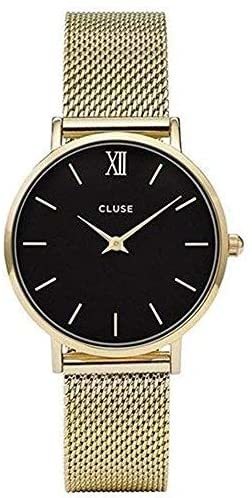 腕時計 レディース ゴールド メッシュ クルース CLUSE ミニュイ メッシュベルト 33mm ブラック×ゴールド CL30012 プレゼント ギフト 実用的 かわいい 可愛い オシャレ おしゃれ