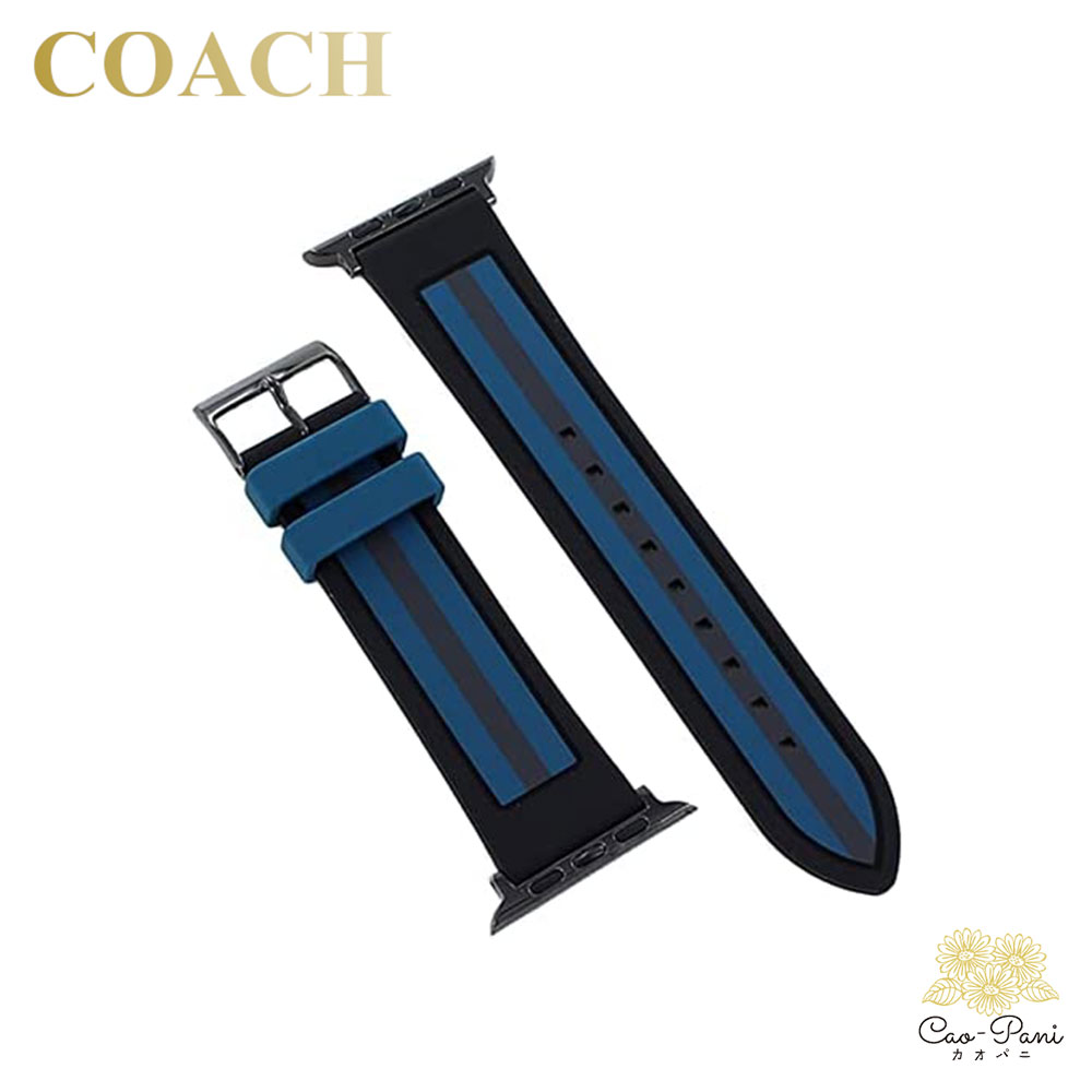 コーチ 腕時計交換バンド メンズ ブラック ブルー アップルウォッチ 替えベルト 42mm/44mm/45mm対応 COACH 14700058
