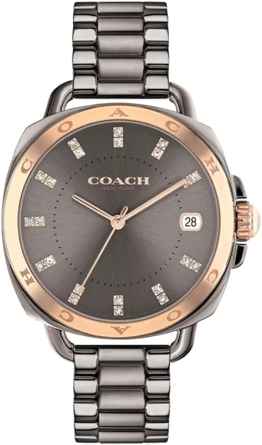 コーチ 腕時計 レディース Greyson グレー 14504159 COACH グレイソン 3気圧防水 デイトカレンダー ----《 COACH 》---------------------------------------------------1941年にニューヨークのマンハッタンでアメリカ人のマイルズ・カーン、ハンガリー人のリリアン・カーン夫妻と6名の職人が「ゲイル」という会社で創業したことが始まりです。ブランド名のCOACHは、ハンガリーの首都ブタペストに近い町Kocs(コチ)からきています。「C」のロゴがモノグラムとしてあしらわれたデザイン、シグネクチャー・コレクションをきっかけに日本で人気を博し、世界でも名の知れたブランドのひとつとして現在も多くの人を魅了し続けています。----《 商品特長 》--------------------------------------------------日常生活用防水(3気圧)・デイトカレンダー・ローズゴールドのベゼルにはロゴが刻印されたクールなレディースウォッチです。自分へのご褒美はもちろん、大切な方へのプレゼントにもおすすめです。----《 商品情報 》--------------------------------------------------型番：14504159、サイズ：幅34mm×厚さ9mm、モニター発色により色合いが異なる場合がございます。本商品は並行輸入品のため、説明書等は英語表記のものが付属しております。本商品は大変好評のため、売れ違いになる可能性がございます。あらかじめご了承ください。※商品の入荷時期によっては掲載しています写真と仕様が異なる可能性がございます。 5