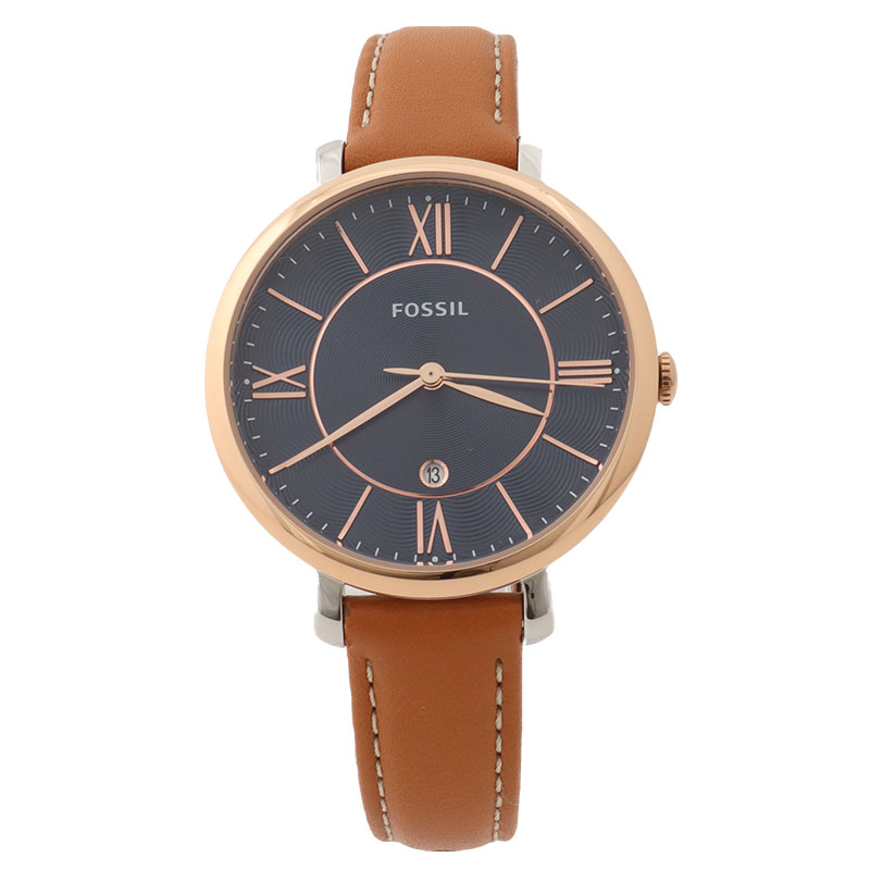 FOSSIL フォッシル 腕時計 カレンダー ネイビー ブラウン レディース ES4274 かわいい ...