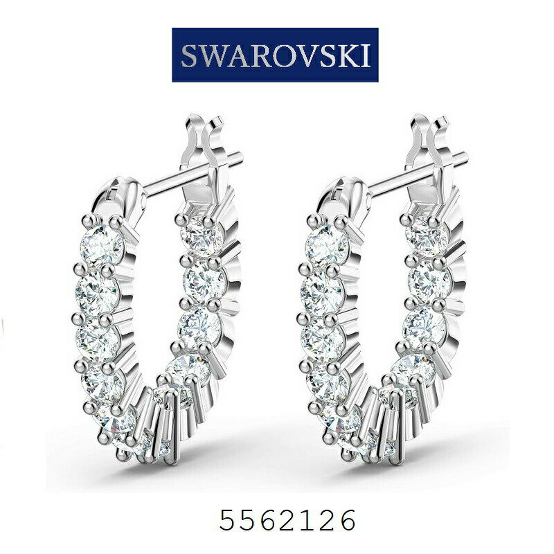 ピアス レディース ホワイト シンプル スワロフスキー Vittore ヴィットーレフープピアス SWAROVSKI 5562126のサムネイル