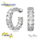 スワロフスキー ピアス レディース シルバー シンプル オクタゴンカット SWAROVSKI 5612673 Millenia Hoop Earrings