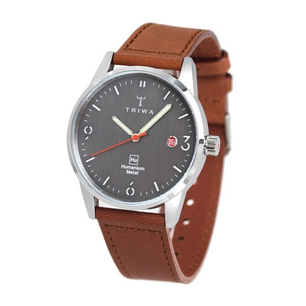 トリワ ビジネス腕時計 レディース トリワ 腕時計 メンズ レディース グレー ブラウン レザー カレンダー 5気圧防水 TRIWA Hu39D-SC010212