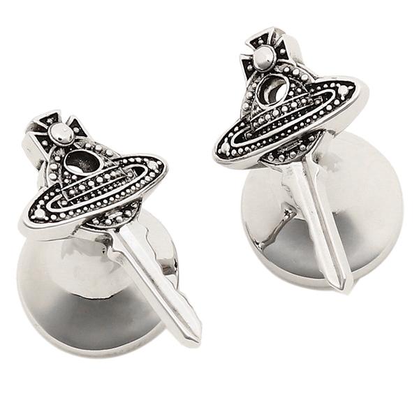 ヴィヴィアンウエストウッド カフス アクセサリー MAN VITALIJA CUFFLINKS ANTIQUE PLATINUM BLACK 65030005 02P108 シルバー メンズ VIVIENNE WESTWOOD