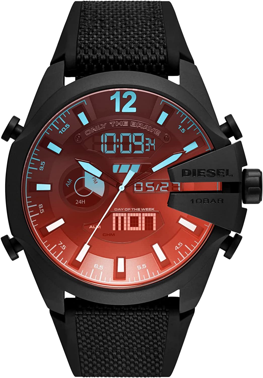腕時計 ディーゼル（メンズ） ディーゼル 腕時計 メンズ ブラック レッド DIESEL DZ4548 メガチーフ アナログ&デジタル