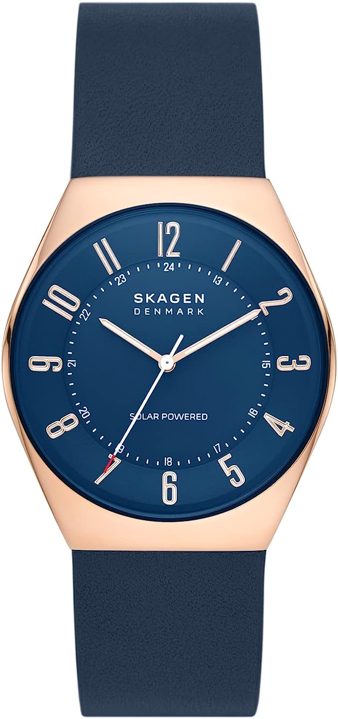 スカーゲン ビジネス腕時計 メンズ スカーゲン 腕時計 メンズ ゴールド ブルー クオーツ クロノグラフ SKAGEN SKW6834 Grenen Solar Powered Watch