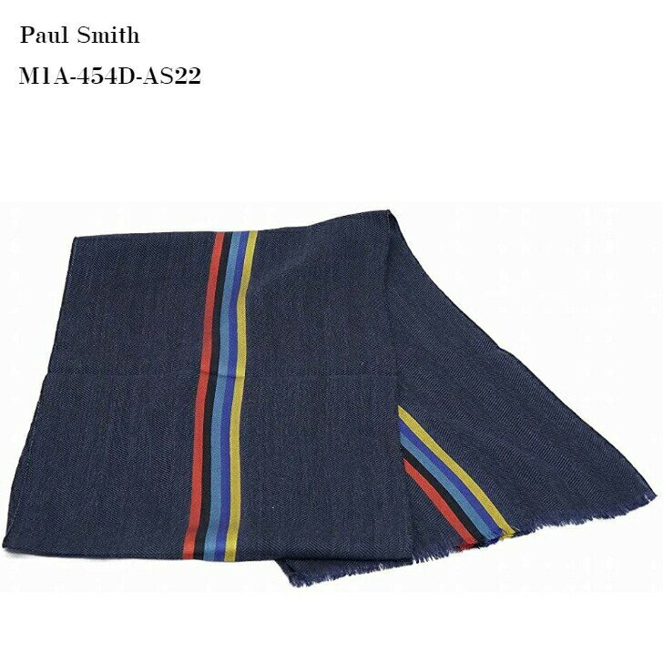 【最大1500円OFFクーポン スーパーセール中】 マフラー メンズ ネイビー Paul Smith ポールスミス SCARF CENTRAL STRIPE NAVY 47 M1A-454D-AS22 並行輸入品 かっこいい カッコイイ オシャレ おしゃれ