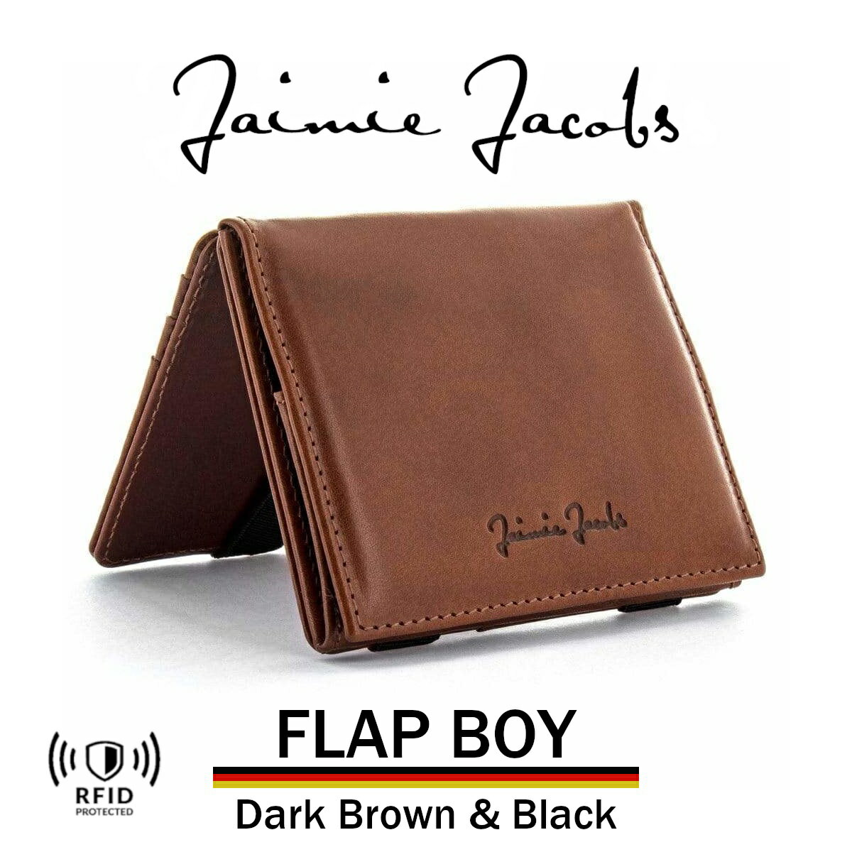 楽天カオパニ楽天市場店Jaimie Jacobs Flap Boy ジェイミージェイコブス フラップボーイ ダークブラウン 黒 darkbrown black メンズ 財布 ウォレット 革 レザー 魔法の財布 ハンドメイド 二つ折り スキミング防止 かっこいい カッコイイ オシャレ おしゃれ