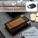 Jaimie Jacobs NANO BOY コンパクト財布 ( マネークリップ 小銭収納(小) カードケース) Light Brown ライトブラウン Buf...