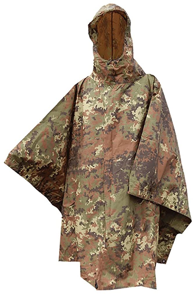 楽天カオパニ楽天市場店MIL-TEC ポンチョ レインウェア リップストップ生地 米軍スタイル Rain Poncho - VEGETATO Camo迷彩 10630042