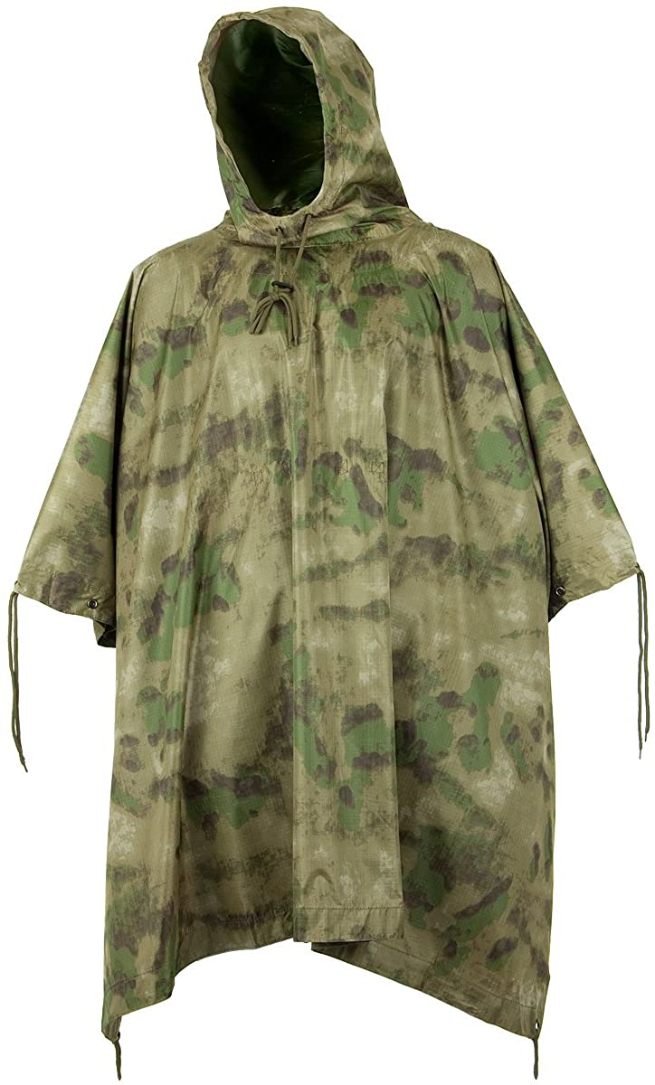 楽天カオパニ楽天市場店MIL-TEC ポンチョ レインウェア リップストップ生地 米軍スタイル Rain Poncho A-TACS FG Camo迷彩 10630059