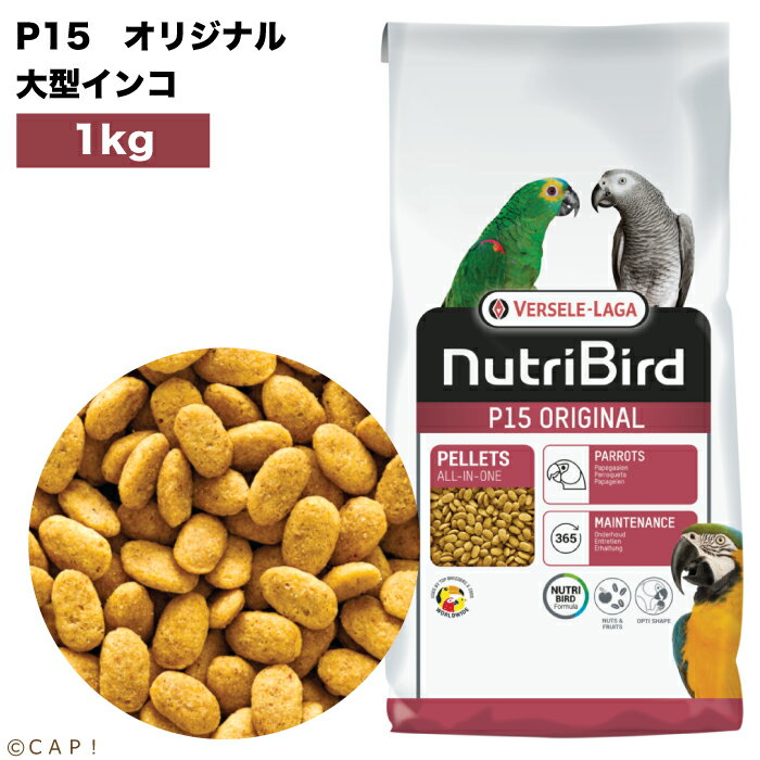 賞味期限2027/3/18※ P15オリジナル・大1kg※ 【ヴァーセレ・ラガ】ニュートリバード P15オリジナル 大型インコ 大袋 1kg