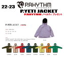 ★22-23モデル★P.RHYTHM（プリズム）P.YETI JACKET（イエティジャケット）サイズ：130.140.150.160　カラー：9色