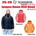早期予約商品★25-26★ NORRONA(ノローナ)lyngen down850 Hood(リンゲン ダウン850 フード)サイズ:レディース【ステッカー・ノ...