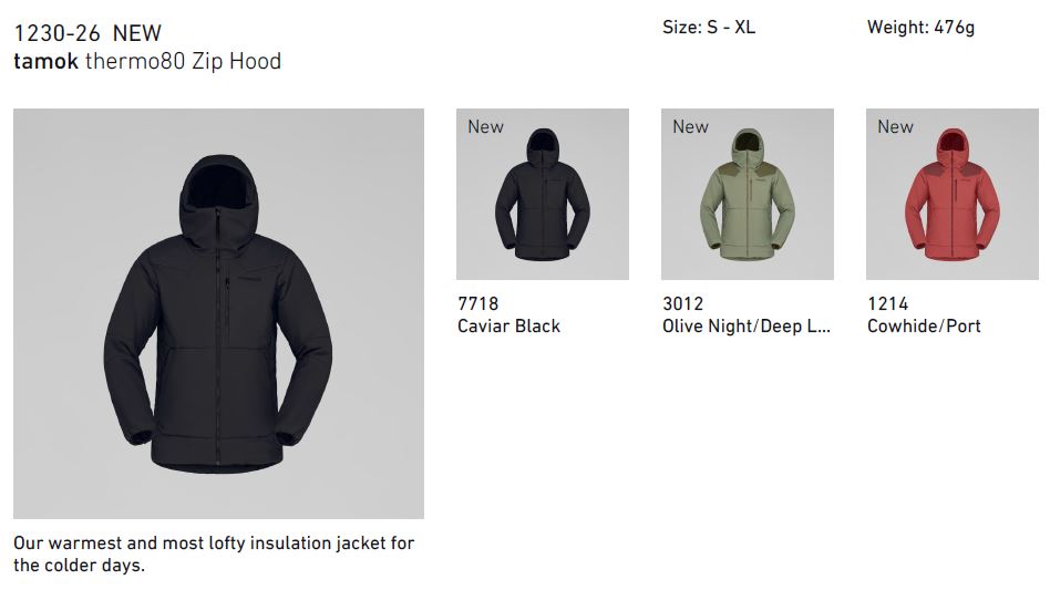 早期予約商品 2026-2027 NORRONA（ノローナ）tamok thermo80 Zip Hood M's サイズ...