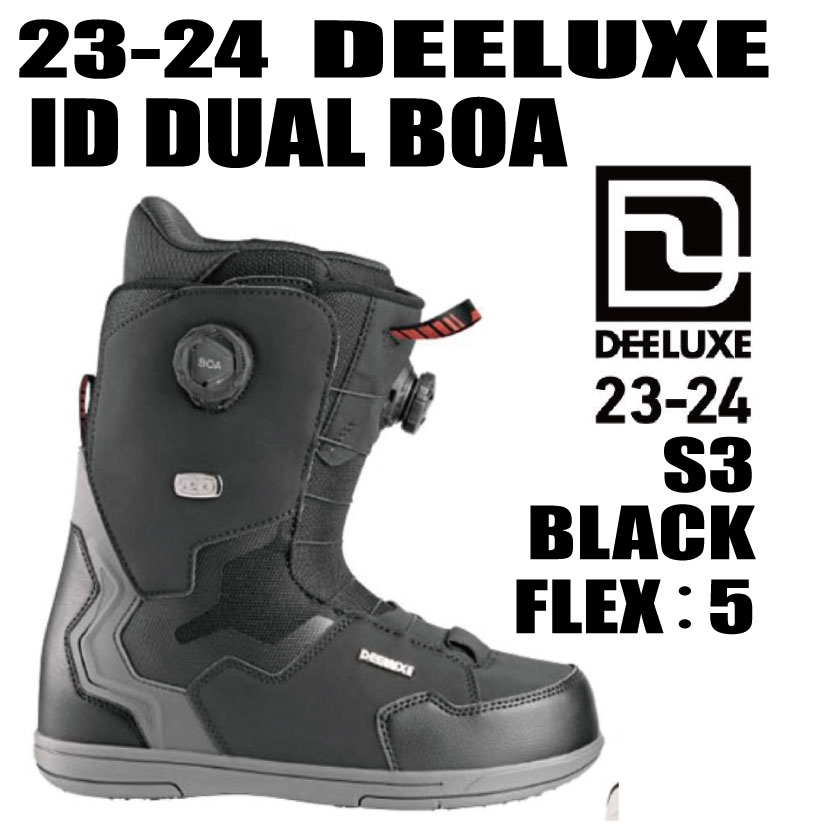 ◆商品説明◆ 【ブランド】【DEELUXE】ディーラックス 【モデル】ID DUAL BOA　S3 【サーモインナー】 STAGE 3 LINER (S3) 【サイズ】ユニセックス　男女兼用 【カラー】BLACK 【サーモインナーについて】 こちらの商品は、専用オーブンで熱成型をするブーツです。 【サイズ】 実寸のサイズに少しだけゆとりをもって選んで下さい。 返品交換不可とさせて頂きます ◆当店で在庫を持たない商品を 　ご予約いただいた場合は 　メーカーに在庫の確認をしてから 　ご予約が確定となります。 　メーカー在庫の完売によって 　ご予約をお受けできない場合も 　稀にございますのでご了承ください。 ◆ご予約いただいた商品に関しましては 　サイズ交換や返品、キャンセルのご対応は 　一切お受けできませんので 　ご不明な点がある場合は 　ご予約される前にご相談くださいませ。 ◆ご予約後のお客様都合でのキャンセルや 　受け取り拒否、アイテム変更等があり 　送料や手数料等が発生した場合には 　当店が負担した費用の実費、 　またはキャンセル料として 　商品代金の50%を 　ご請求させていただきます。 ◆一度のご注文で複数のアイテムを 　ご予約いただいた場合は 　全アイテムが揃った時点での発送となります。 　(同一注文時に入荷済みの商品が入っている場合も ※必ずお読みください※ ※離島・一部地域は追加送料がかかります。 　（※北海道・沖縄/離島は送料別（￥1,000-.）） ・ご注文後のキャンセルは一切お受けできません。 ・実店舗でも販売していますのでその為誤差が生じ、ご注文が完了いたしましても完売している場合があります。 　その際は大変申し訳ございませんがご了承の程宜しくお願い申し上げます。 ・お支払い方法はクレジットカード、銀行振込、代金引換、よりお選びいただけます。 ・入金の際の手数料はお客様負担となりますことご了承ください。 ・ご注文から7営業日以内に内金の入金がない場合はキャンセル扱いとさせて頂きます。 ・ご注文受付後4日以内に確認メールが届かない場合はお手数ですが当店にお電話下さい。 ・携帯からのご注文で迷惑メール設定をされている場合はドメイン指定受信を設定して下さい。 以下のドメインを指定してください。 弊社からの返信は「capcell@shop.rakuten.co.jp」の指定をお願い致します。 以上の規約を御理解して頂き、ご予約の検討よろしくお願い致します。 離島・一部地域は追加送料がかかります。 （※北海道・沖縄/離島は送料別）