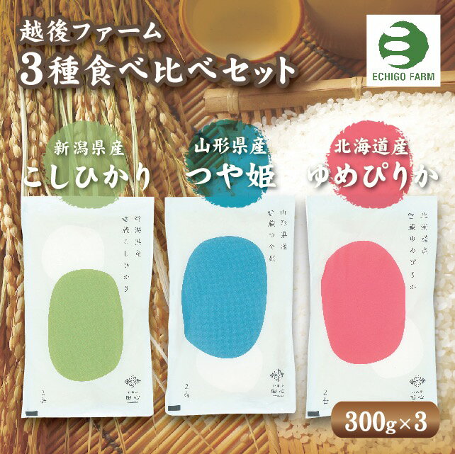 送料無料【越後ファーム 新潟県産こしひかり・山形県産つや姫・北海道産ゆめぴりかセット...