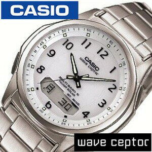 カシオ ウェブセプター 腕時計 CASIO時計 CASIO WAVE CEPTOR カシオウェーブセプター 時計 ソーラー電波腕時計 メンズ ソーラー電波 防水 ホワイト 白 WVA-M630D-7AJF おしゃれ ブランド プレゼント ギフト 旅行 遠足 新生活 入学 卒業