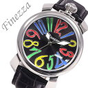 フィネッツァ腕時計 Finezza時計 Finezza 腕時計 フィネッツァ 時計 ブラック 革 ビッグケース 40MM レザー 大きめシルバー マルチカラー レディース かわいい おしゃれ 防水 誕生日 プレゼント ギフト 2024 観光 旅行 遠足 新生活 入学 卒業