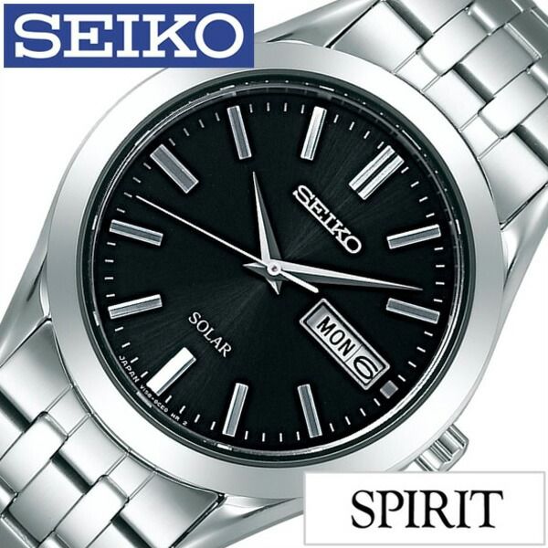 Seiko Spirit - セイコー腕時計 SEIKO時計 SEIKO 腕時計 セイコー 時計 スピリット SPIRIT メンズ ブラック SBPX083 メタル ベルト 電池交換不要 ソーラー 防水 ペア モデル シルバー シンプル ご褒美 おしゃれ プレゼント 新社会人 入学 卒業 ギフト