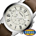 フォッシル腕時計 FOSSIL時計 FOSSIL 腕時計 フォッシル 時計 グラント GRANT メンズ ホワイト FS4735 革 ベルト クロノ グラフ ブラウン シルバー ア