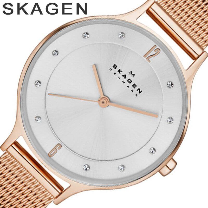 スカーゲン 【45%OFF \10,175-円引】スカーゲン 腕時計 SKAGEN 時計 スカーゲン腕時計 SKAGEN時計 ア二タ Anita レディース シルバー SKW2151 ブランド 防水 メタル ベルト 薄型 北欧デザイン ピンク クリスタル プレゼント ギフト 2024 観光 旅行 遠足 新生活 入学 卒業