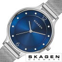 スカーゲン ビジネス腕時計 レディース スカーゲン 腕時計 SKAGEN 時計 ア二タ Anita レディース ブルー SKW2307 人気 流行 ブランド 防水 メタル ベルト シンプル 北欧デザイン 薄型 クリスタル シルバー 誕生日 プレゼント ギフト 観光 旅行 遠足 新生活 入学 卒業