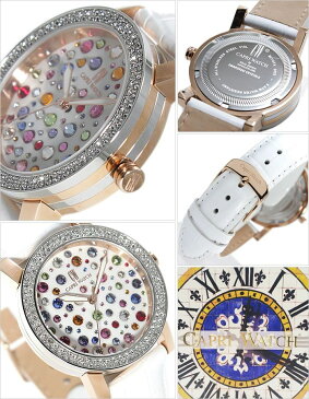 カプリウォッチ腕時計 CAPRIWATCH時計 CAPRI WATCH 腕時計 カプリ ウォッチ 時計 マルチジョイ MultiJoy 38mm レディース ホワイト CAPRI-5105-WH [人気 新作 防水 革 ベルト ピンク ゴールド スワロフスキー クリスタル イタリア][ プレゼント ギフト][おしゃれ]