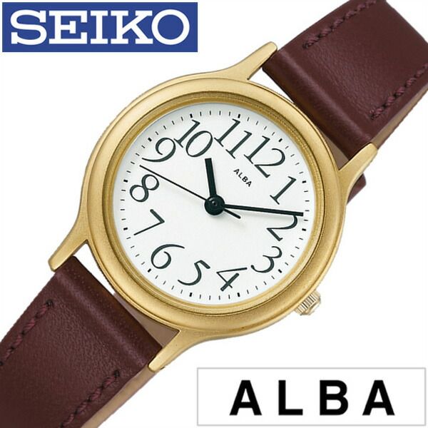 セイコーアルバ 腕時計 SEIKOALBA時計 SEIKO ALBA セイコー アルバ 時計 レディース ホワイト AQHN401 革 ベルト 正規品 アナログ スタンダード ブラウン ゴールド おしゃれ ブランド 新生活 プレゼント ギフト 観光 旅行 遠足 入学 卒業