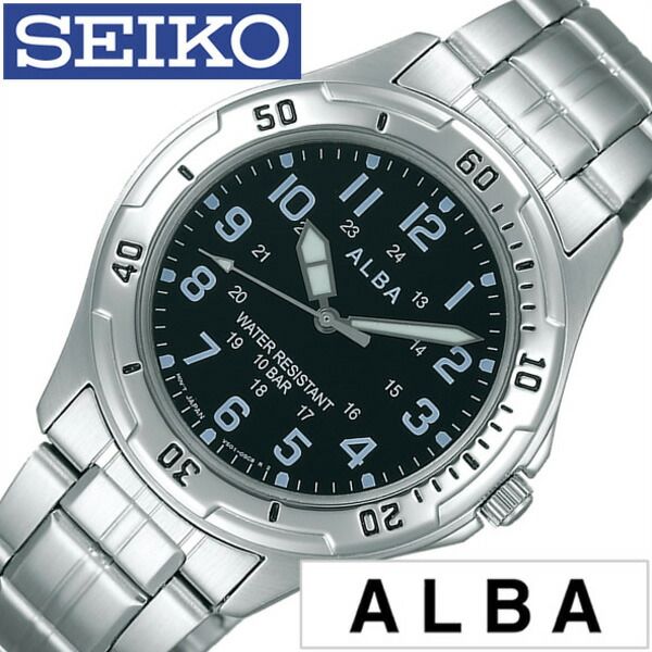 セイコーアルバ 腕時計 SEIKOALBA時計 SEIKO ALBA セイコー アルバ 時計 メンズ ブラック AQPS003 正規品 防水 クォーツ アナログ スタンダード シルバー おしゃれ ブランド 誕生日 新生活 プレゼント ギフト 観光 旅行 遠足 入学 卒業