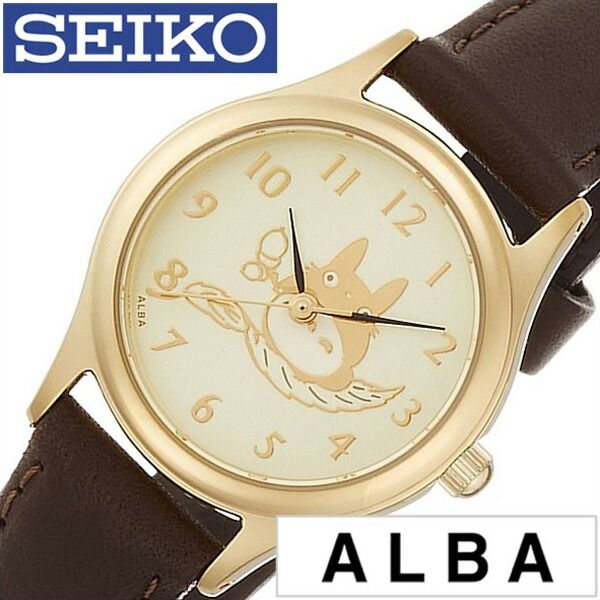 セイコー アルバ 腕時計（レディース） セイコーアルバ腕時計 となりのトトロ SEIKO ALBA 腕時計 セイコー アルバ 時計 キャラクターウォッチレディース ゴールド ACCK401 正規品 トトロ ジブリ ブランド 革 レザー ベルト ブラウン おしゃれ 新生活 プレゼント ギフト 観光 旅行 遠足 入学 卒業