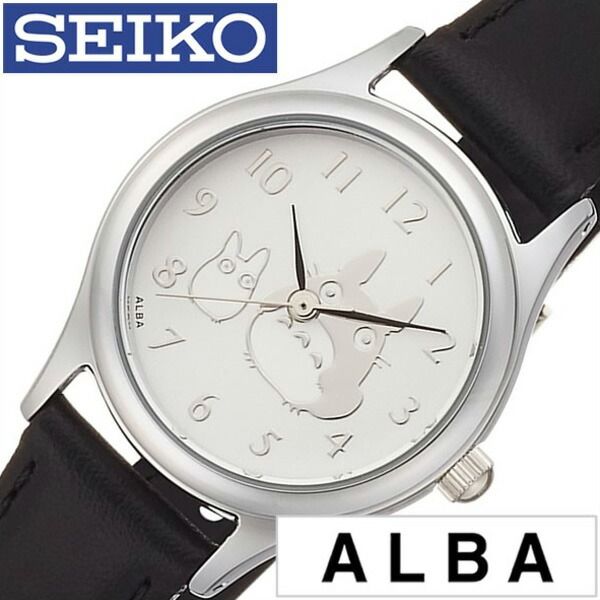 セイコー アルバ 腕時計（レディース） セイコーアルバ腕時計 となりのトトロ SEIKO ALBA 腕時計 セイコー アルバ 時計 キャラクターウォッチレディース シルバー ACCK402 正規品 トトロ ジブリ ブランド 革 レザー ベルト ブラック おしゃれ 新生活 プレゼント ギフト 旅行 遠足 入学 卒業